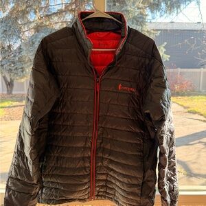 Cotopaxi Men's ML Down Puffer Jacket in Black with Red Trim